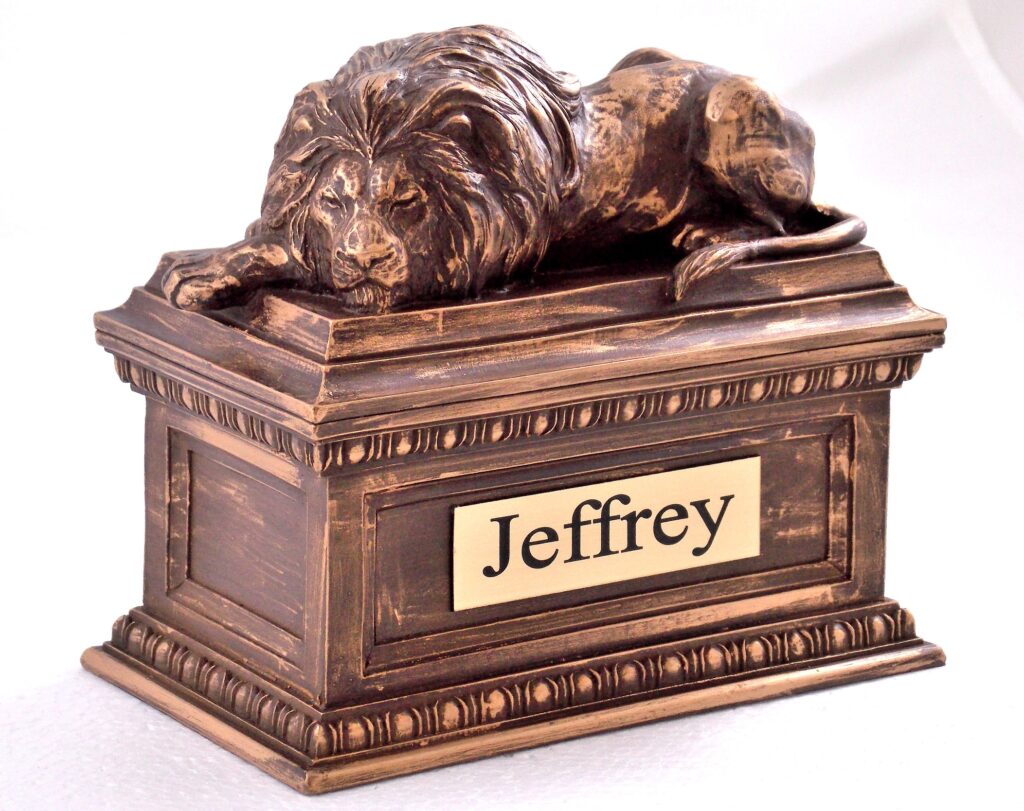 lion keepsake urn for ashes