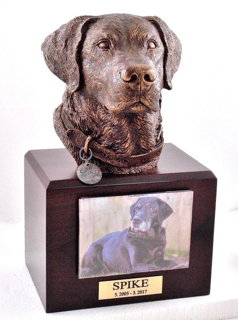 labrador retriever dog walnut urn