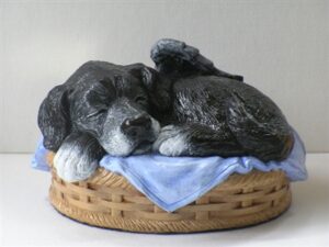 Custom Painted Angelic Dog Urn