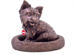 Custom sculpted Yorkie Dog urn