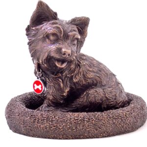Custom sculpted Yorkie Dog urn