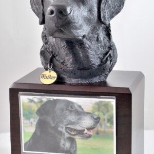 Black Labrador Retriever Dog Walnut Memorial Urn