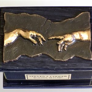 Renaissance Black Marble Urn w/Bronze Plaque