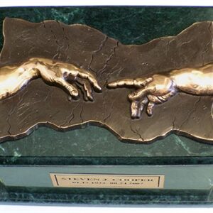 Renaissance Green Marble Urn w/Bronze Plaque