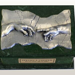 Renaissance Green Marble Urn w/Pewter Plaque