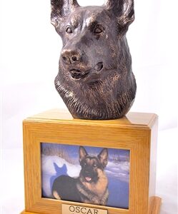 German Shepherd Dog Oak Urn