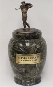 Golfer Taupe Marble Keepsake Urn