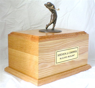 Golfer Oak Urn