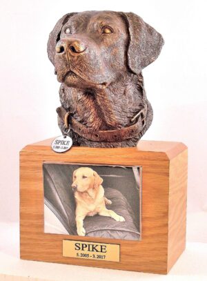 Labrador Retriever Dog Oak Memorial Urn