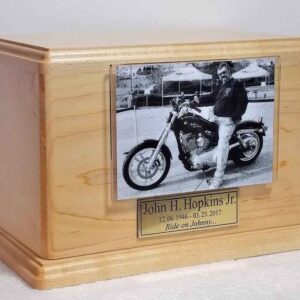Maple Wood Urn w/ Photo Frame
