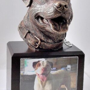 Pitbull Dog Walnut Memorial Urn