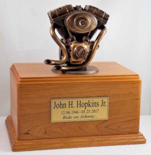 Bronze Motorcycle Urn Cherry Version