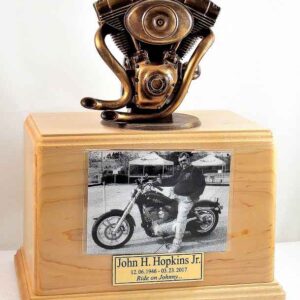Bronze Motorcycle Urn Maple Version