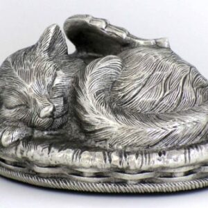Angelic Cat Urn Silver