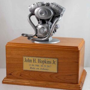 Silver Motorcycle Urn Cherry Version
